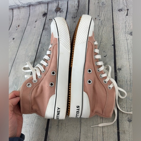 Stella McCartney Pink Canvas High-Top Sneakers size 38 - Picture 6 of 8